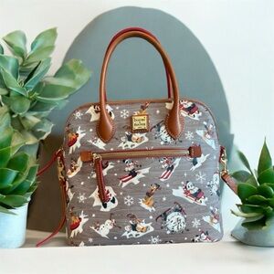 Dooney & Bourke Disney Walt's Lodge Satchel Mickey And Friends Holiday 2021
